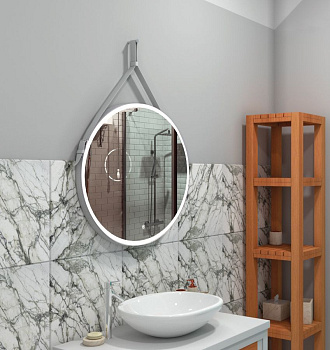 Зеркало в ванную Art&Max MILAN AM-Mil-650-DS-F 65х65 цвет белый