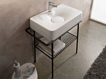 Консоль под раковину Scarabeo Fuji 6006/NROP 80х40 напольная цвет черный