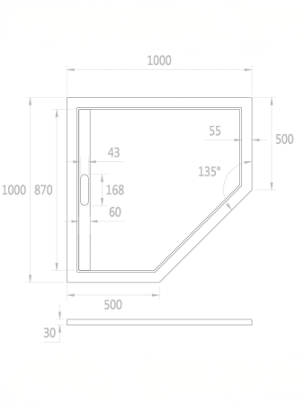 Душевой поддон из искусственного камня WeltWasser WW TR 10000004364 100х100