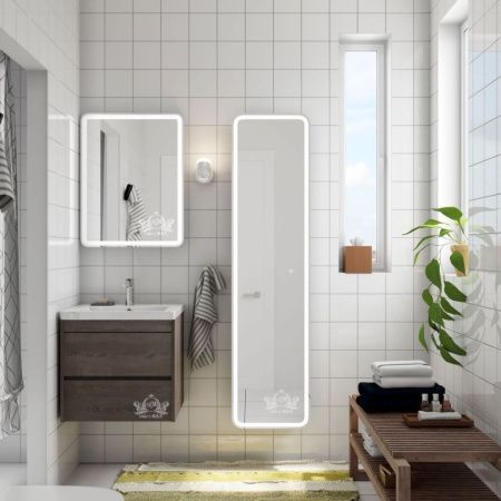 Зеркало-шкаф Art&Max PLATINO AM-Pla-400-1600-1D-R-L-DS-F 40х34х160 подвесной цвет белый