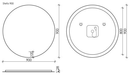 Зеркало с подсветкой Sancos Sfera SF900 90х90 подвесное