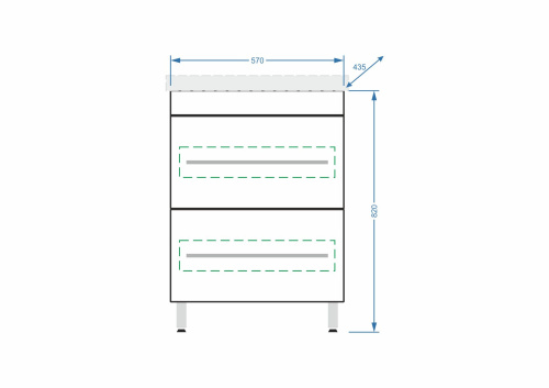 Тумба под раковину Stella Polar Ванесса SP-00000218 57х44х82 цвет белый - фото 2