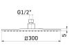 Верхний душ Mamoli Euclide 855S001 30х30 нержавеющая сталь