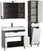 Комплект мебели: тумба с раковиной + зеркало-шкаф Aquanet Гретта 00172720 92x48x154 напольный цвет белый/темное дерево