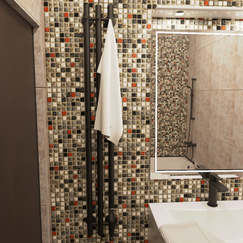 Полотенцесушитель Маргроид Inaro Inaro-12012-1049-9005R 15х120 электрический черный матовый - фото 2