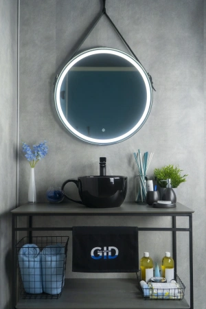 Раковина керамическая Gid Creativo 52230 40х30 накладная цвет черный без отверстий под смеситель