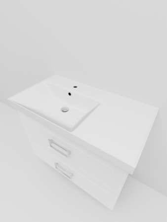Тумба с раковиной La Fenice Cubo TWIN NFNC-01-CUB-B-90-2-3-90-2L 90х50 подвесная цвет белый