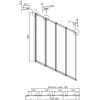 Душевая шторка на ванну Ambassador Bath Screens 16041110L 90х140 стекло прозрачное профиль хром ориентация левая