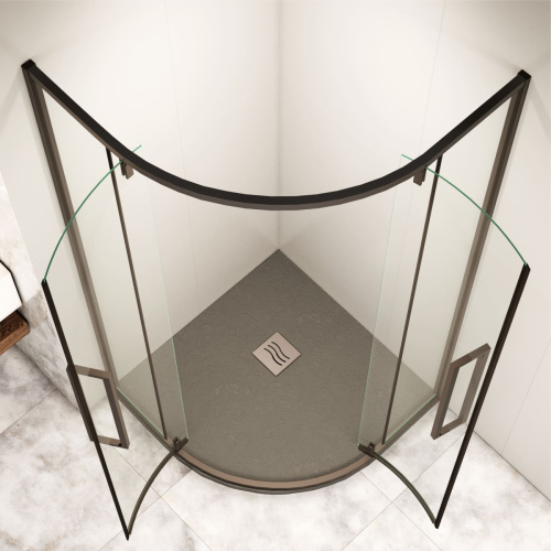 Душевой уголок RGW Stilvoll (Стилвол - На стиле) 06325300-14 100х100 стекло прозрачное профиль черный без поддона - фото 4