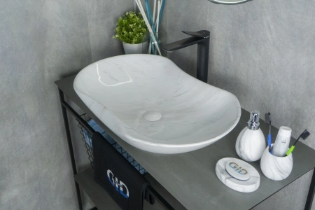 Раковина керамическая Gid Lago 54464 70х40 накладная цвет многоцветный без отверстий под смеситель