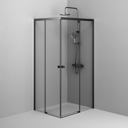 Душевой уголок Am.Pm X-joy W94G-403-100280-BТ1К 99х79 стекло прозрачное профиль черный матовый без поддона - фото 5