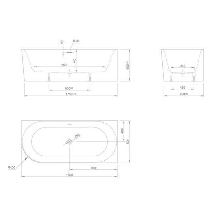 Ванна акриловая Knief Fresh 0100-233 180х80 встраиваемая прямоугольная