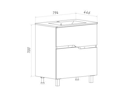 Тумба под раковину Runo Палермо 00-00004158 80х40 подвесная цвет коричневый