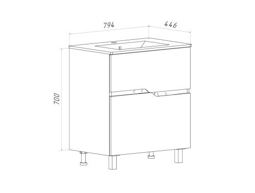Тумба под раковину Runo Палермо 00-00004158 80х40 подвесная цвет коричневый - фото 5