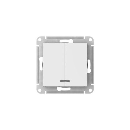 Выключатель 2-клавишный с подсветкой сх.5а 10АХ Systeme Electric AtlasDesign (АтласДесигн) ATN000153S