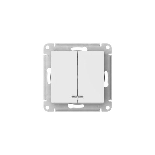 Выключатель 2-клавишный с подсветкой сх.5а 10АХ Systeme Electric AtlasDesign (АтласДесигн) ATN000153S - фото 2