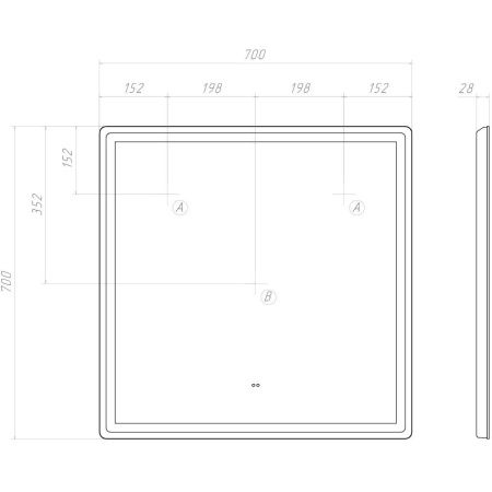 Зеркало Vigo Geometry Comfort 60 70х70