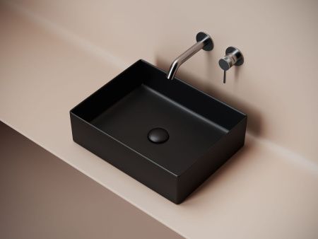 Раковина из сантехнического фарфора Ceramica Nova ELEMENT CN6069MB 50х40 накладная цвет черный без отверстий под смеситель