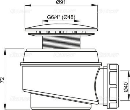 Сифон для душевого поддона Alcadrain A47CR-60 хром