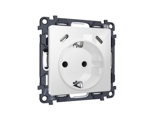 Комплект механизма электрической розетки 2USB С+C 20W с/з на винтовых зажимах 16A-250V Ambrella Volt MA MA110510 - фото 5