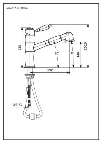 Смеситель для кухни Emmevi Laguna 40065/CR на мойку хром - фото 2
