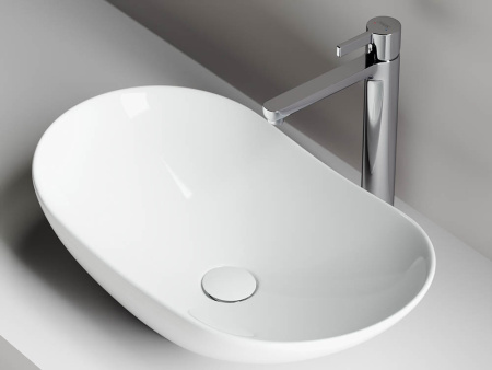 Раковина из сантехнического фарфора Ceramica Nova ELEMENT CN6015 62х36 накладная цвет белый без отверстий под смеситель