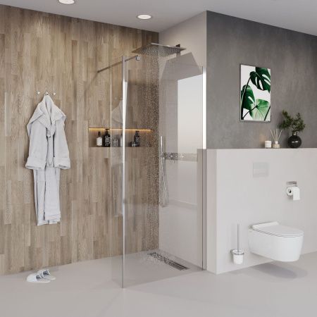 Душевая перегородка Niagara Nova NG-664-11 110х195 стекло прозрачное профиль хром