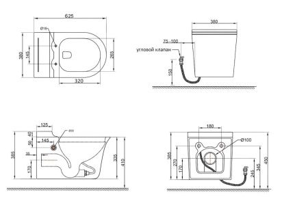 Унитаз подвесной Cerutti SPA CT10195 белый с сиденьем микролифт безободковый импульсный смыв