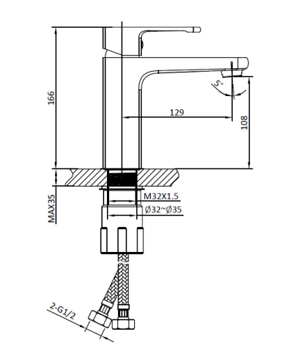 Смеситель для раковины AltroBagno Lamberto AltroBagnoLamberto0139GM на раковину оружейная сталь - фото 2