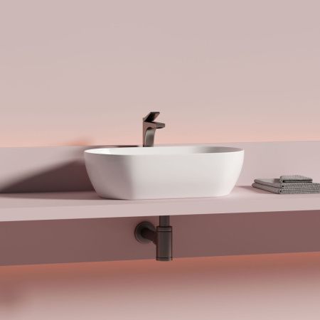 Раковина из сантехнического фарфора Ceramica Nova TWIST CN12001 50х30 накладная цвет белый