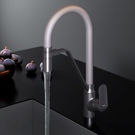 Смеситель для кухни Am.Pm Like F8007825 на мойку черный/серый