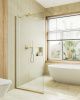 Душевая перегородка Maybah Glass MGD-683-3у 120х195 стекло прозрачное профиль золото
