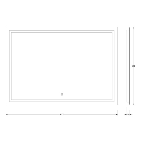 Зеркало со встроенным LED-светильником Evoform Ledline BY 2437 100х70 - фото 2