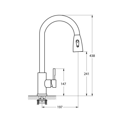 Смеситель для кухни G.Lauf ZAP ZAP4-H090MG на мойку оружейная сталь - фото 3