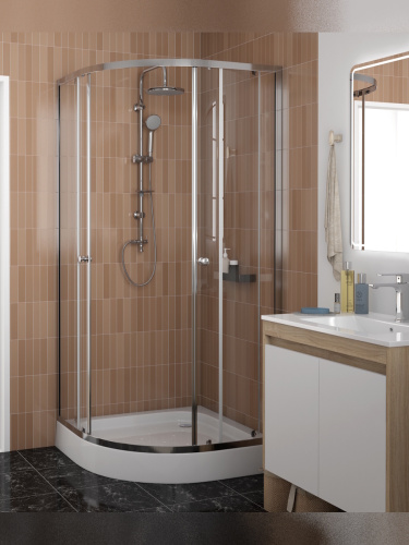 Душевой уголок Teymi Lina T00503 90х90 стекло прозрачное профиль хром с поддоном - фото 5