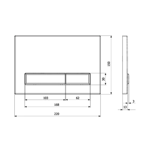 Кнопка смыва Veconi Square Design VFSD003WHG - фото 2