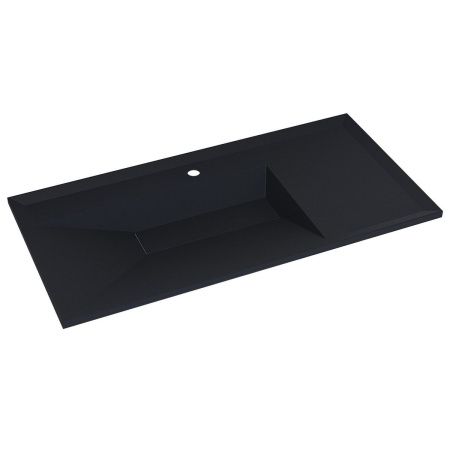 Раковина из искусственного камня Uperwood Lotus Quartz 29192037 100х50 полувстраиваемая цвет черный