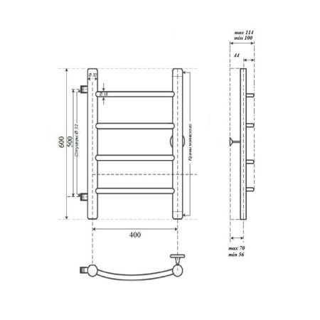 Полотенцесушитель водяной Point Афина PN04546 45х60 хром
