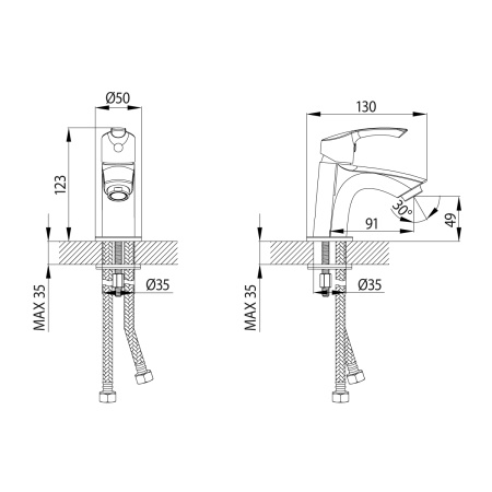 Смеситель LeMark Plus Strike LM1106C на раковину хром без термостата