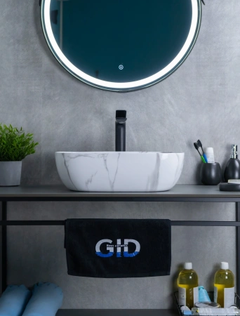 Раковина керамическая Gid Geométrico 54469 50х30 накладная цвет многоцветный без отверстий под смеситель