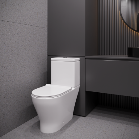 Унитаз-компакт напольный с бачком Stella Polar Адамус SP-00001856 белый с сиденьем микролифт безободковый смыв воронка-водоворот