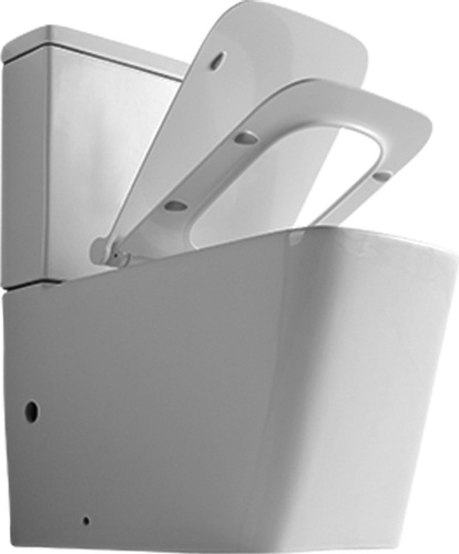 Чаша унитаза напольная Logan 00261952 цвет белый с сиденьем микролифт без бачка безободковая каскадный смыв - фото 4