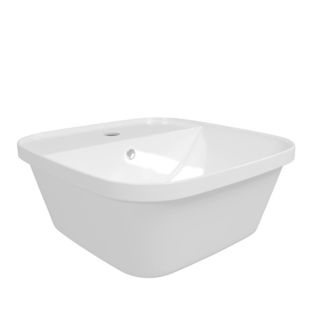 Раковина из сантехнического фарфора Teymi Solli T50205 43х43 накладная цвет белый 1 отверстие под смеситель