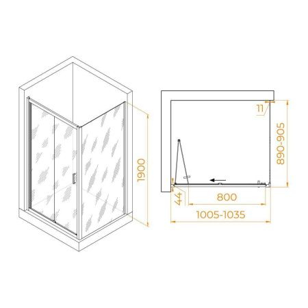 Душевой уголок RGW Passage 060814209-11 100х90 стекло прозрачное профиль хром без поддона