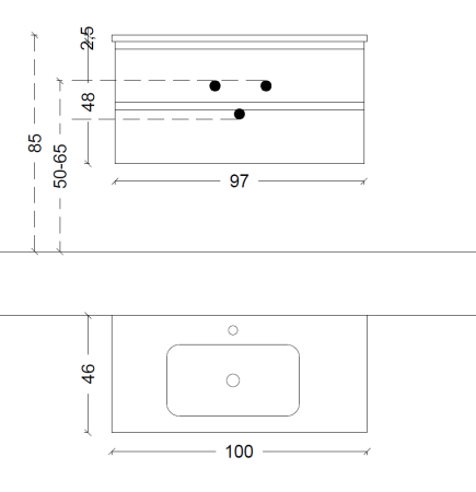 Тумба под раковину Armadi Art Capolda 849-100-LW 100х50 подвесная цвет коричневый