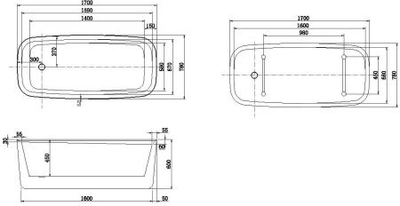 Ванна акриловая Allen Brau Infinity 2.21003.21 170х80 отдельностоящая овальная с ножками