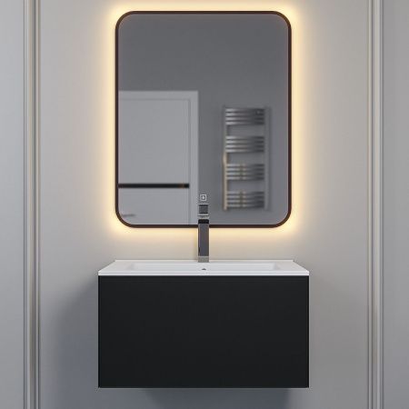 Тумба с раковиной Uperwood Parma Premium 39330205461 70х50 цвет черный