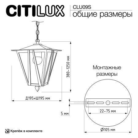 Уличный подвесной светильник Citilux Forts (Фортс) CLU09S