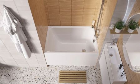 Ванна акриловая 1MarKa LETT 01лет1070 100х70 пристенная прямоугольная без каркаса