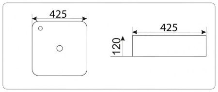 Раковина из сантехнического фаянса CeramaLux 591 40х40 накладная цвет многоцветный 1 отверстие под смеситель